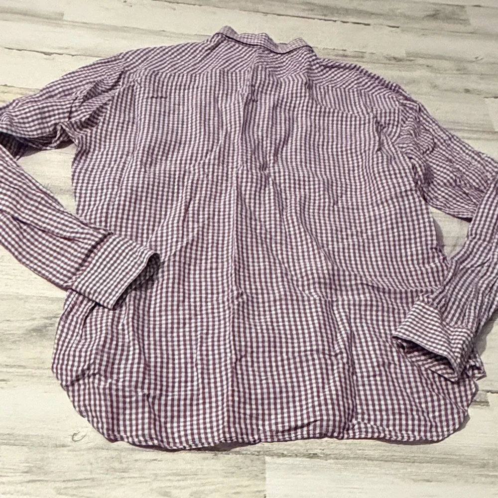 Billy Reid Red and Blue Checkered Casual Shirt